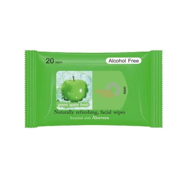 Fresh Ones Green Apple Facial Wipes 20w