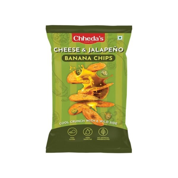 Chheda's Cheese & Jalapeno Banana Chips 45G
