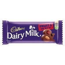 Cadbury Dairy Milk Fruit & Nut Chocolate 80GM-mrp-100-osp-100