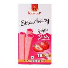 Kravour Strawberry Wafer Rolls 100GM-mrp-60-osp-60