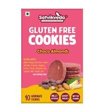 Satvikveda Choco Almond Cookies 90G-mrp-120-osp-110