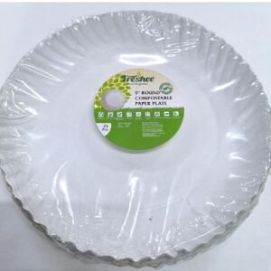 Freshee 9'' Round Compostable Plate