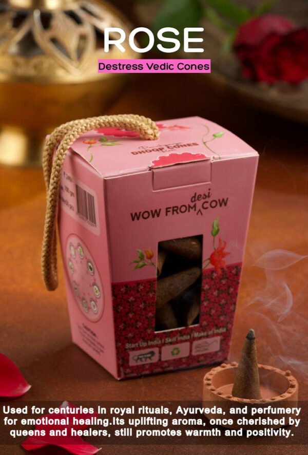 Wow Nandi Destress Vedic Cones Rose 95G