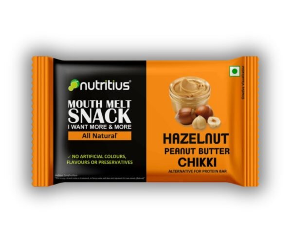 Nutritius Hazelnut Peanut Butter Chikki 125 GM