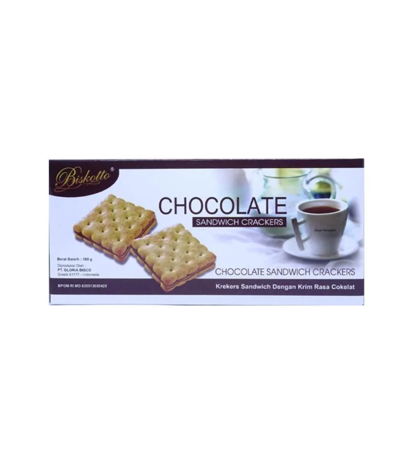Biskotto Chocolate Sandwich Crackers 160G